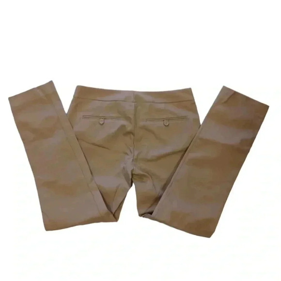 Club  Monaco Emily Khaki/Tan Leather Trim Pockets Skinny Pants Size 2 - Picture 5 of 11